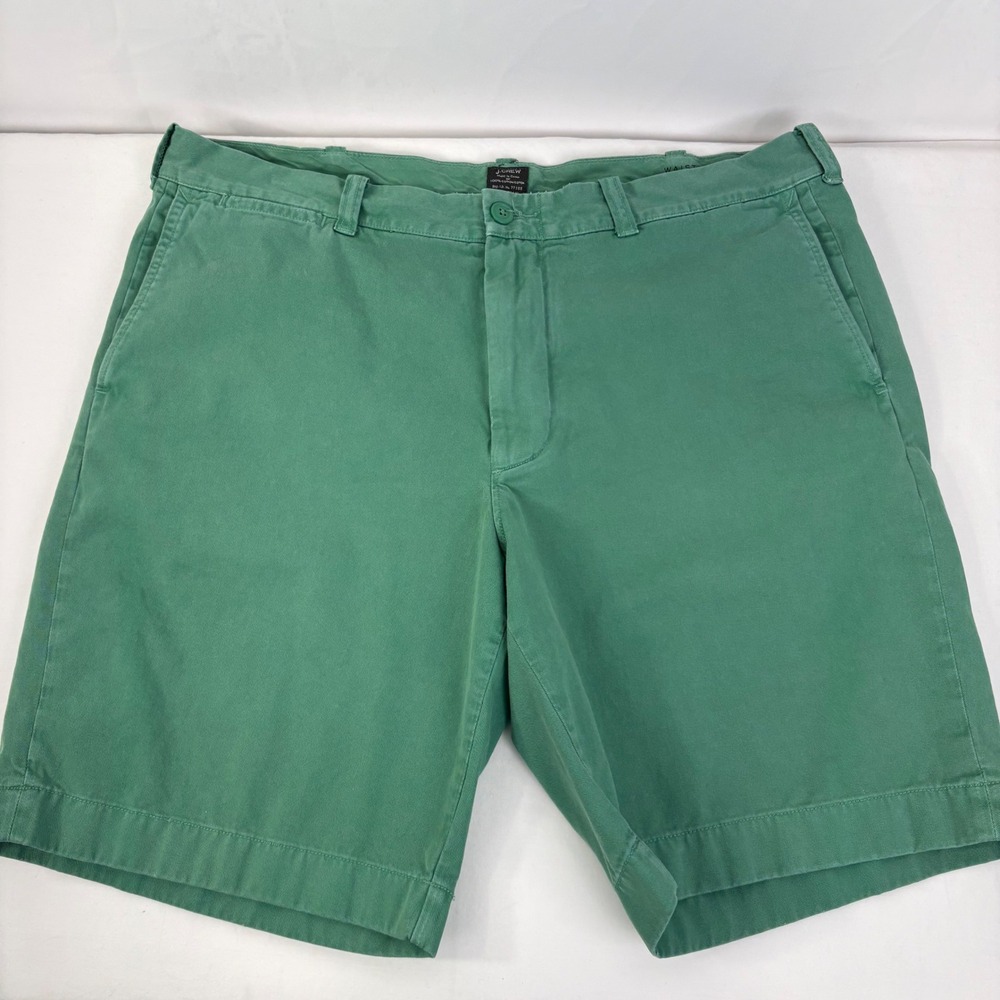 J.Crew Men's Stanton Shorts Green 100% Cotton Chino Casual Summer Shorts Size 38 - Picture 3 of 9